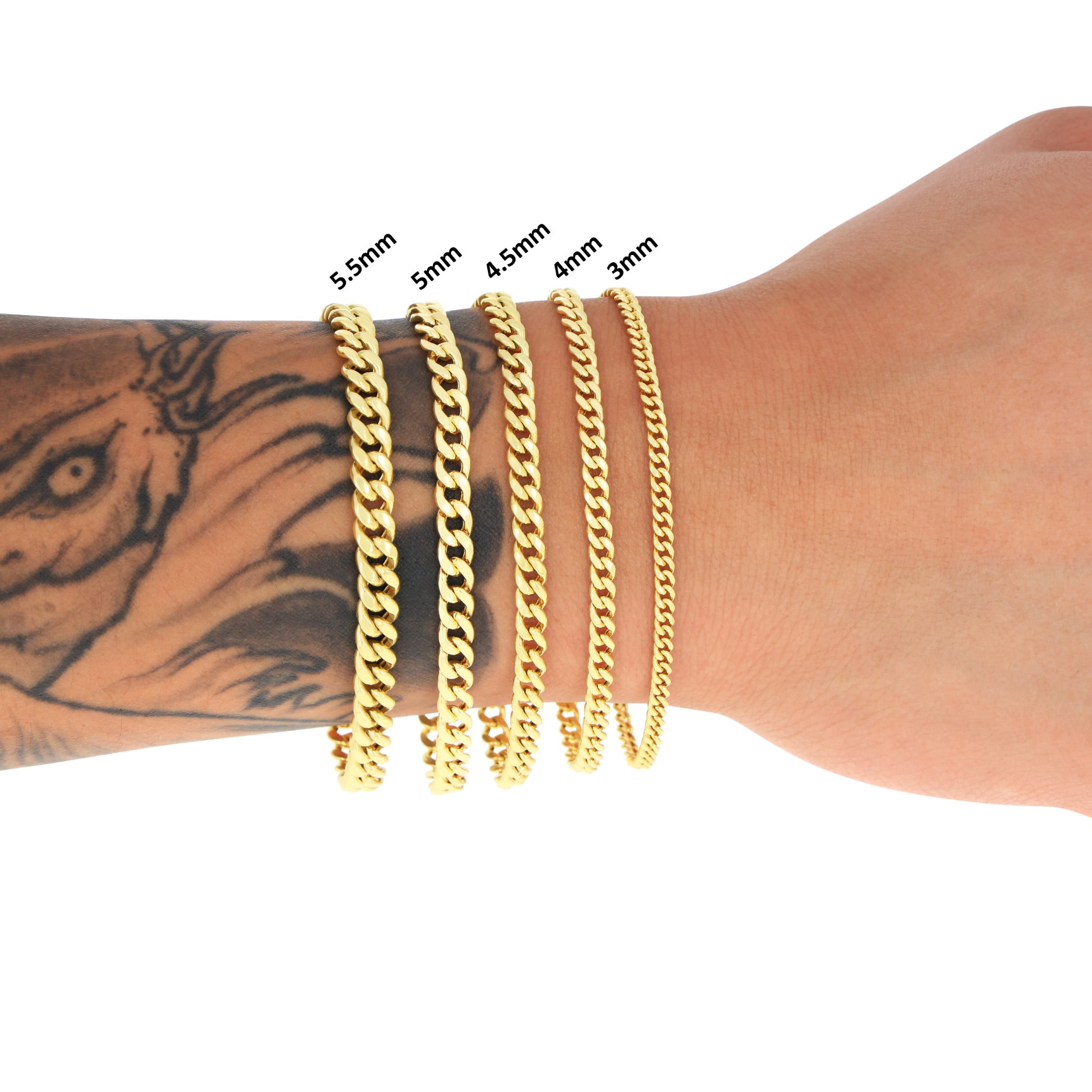 Nuragold 14K Real Yellow Gold Miami Cuban Link Chain Bracelet 7"-9" (3mm-12.5mm) Italian Jewelry for Men & Women