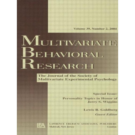 Pre-Owned Personality Topics in Honor of Jerry S. Wiggins: A Special Issue of Multivariate Behavioral Research (Paperback)