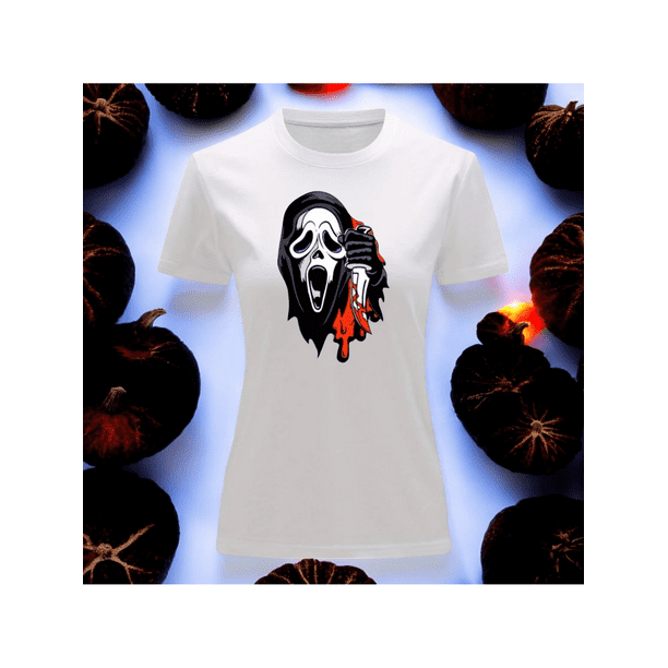 Playera Blusa De Halloween Fantasma Dia De Muertos Color Blanco Talla Mediana Marca Emil SaEs