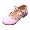 thumbnail image 2 of YHAJDS Girls Stud Mary Jane Flats Round Toe Hook Loop Dance Performance Shoes, 2 of 5