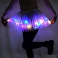 thumbnail image 2 of TRKIYQC Falda de baile con iluminación para mujer para fiesta Cos-Play, falda de princesa con lámpara de patrón de estrella de malla TRKIYQC moda, 2 of 8