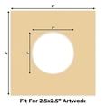 thumbnail image 2 of Beige Picture Frame Mat for 6x6 Frames - Circle Opening for 3x3 Photos - 10 Mats, 2 of 7