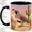 Black, variant on Desert Quail Watercolor Coffee Mug, Gambel Quail Mug, Morning Coffee Tea Cup for Home Office, Walking Bird by Saguaro Cactus at Sunset, Southwest Wildlife Art, Bird Lovers Women Men