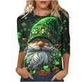 thumbnail image 3 of TaTaai St. Patrick's Day Women's Casual Print Round Neck 3/4 Sleeve T-Shirt Loose Top Gift, 3 of 5