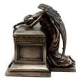 thumbnail image 3 of Ebros Bronzed Weeping Angel Holding Wreath Jewelry Box Small Urn Figurine 6"Long, 3 of 6