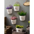 thumbnail image 5 of Macetas de metal semiredondas para colgar en la pared, maceta suculenta con cuerda para pared, jardín, decoración del hogar (blanco) JFHHH pequeña, 5 of 5