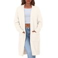 thumbnail image 1 of Cardigan para Mujer PRETTYGARDEN Otoño 2025 Frente Abierto con Bolsillos S, 1 of 8