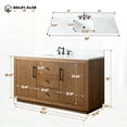 thumbnail image 3 of Vanity Art 60" Single Bathroom Vanity with Sink, Freestanding Bath Storage Cabinet with Engineered Marble Top, 3 of 7