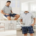 thumbnail image 5 of Short Sleeve Pajama Sets for Men 2 Piece Mens Short Pajamas Sets with Pockets Soft Comfy Mens Summer Sleepwear Set, S-XXL, 5 of 13