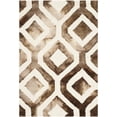 thumbnail image 1 of Safavieh Dip Dye Collection DDY679L Handmade Geometric Watercolor Ivory and Chocolate Wool Area Rug (5' x 8'), 1 of 10
