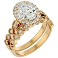 thumbnail image 2 of SuperJeweler 2 1/2 Carat Oval Shape Moissanite Bridal Set In 14 Karat Yellow Gold For Women, 2 of 6