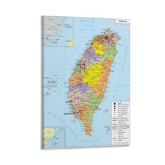 Taiwan Map Posters Poster Decorative Painting Canvas Wall Art Living Room Posters Bedroom Painting 12x18inch(30x45cm)