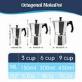 thumbnail image 6 of Peacheart Stovetop Espresso and Coffee Maker, Moka Pot for Camping Coffee Maker, 12 Cups/20.29 Oz, 6 of 8