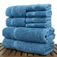 thumbnail image 3 of Luxury Hotel & Spa Quality, Highly Absorbent 100% Turkish Cotton, 750+ GSM, Eco Friendly Towel, Bathroom and Kitchen Dobby Border Towels, 2 Bath Towel, 2 Hand Towel, 4 Washcloths (8 Piece, Wedgewood), 3 of 3