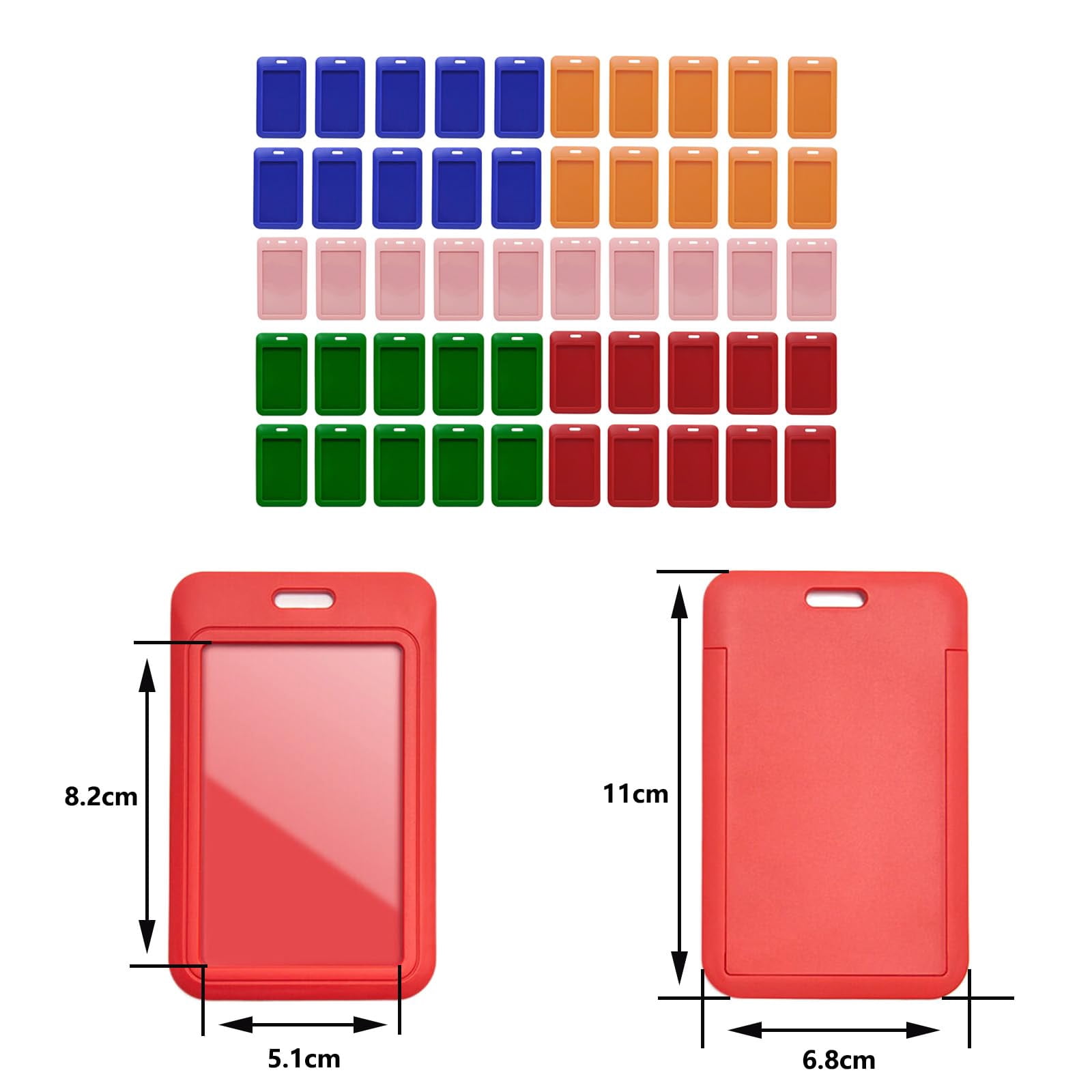 50 Pieces Sliding Id Badge Holder  Card Protector Case For Work Name Business