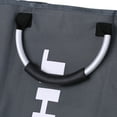 thumbnail image 3 of Cesto de la ropa Bolsa de cesta de lavandería Oxford grande y plegable de 3 secciones Organizador de bolsa de almacenamiento de ropa sucia con asas de aluminio - Gris oscuro Abanopi  Cesto de la ropa, 3 of 7