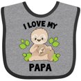thumbnail image 3 of Inktastic Cute Sloth I Love My Papa with Green Leaves Boys or Girls Baby Bib, 3 of 4