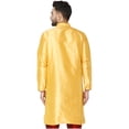 thumbnail image 3 of SKAVIJ Men's Art Silk Indian Wedding Long Kurta Regula Fit (Medium, Gold), 3 of 5