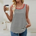 thumbnail image 4 of WCMZJ Plus Size Tank Tops for Women Sleeveless Crew Neck Striped Casual Summer Loose Tee Shirts Black XL, 4 of 9