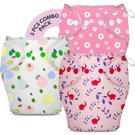 Bumberry New & Improved Smart Nappy For New Born Baby (LXL |10-18 months) | Holds Upto 3 Pees With Extra Absorbtion & 100% Leak Protection All in One Cloth Diaper For Just Borns - 3 Pcs Pack