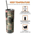 thumbnail image 6 of 20oz Pioneer Flower Skinny Tumblers Stainless Steel Tumbler with Lid and Straw,Vacuum Insulated Double Wall Travel Tumbler Cups with Cleaning Brush for Coffee,Tea, 6 of 6