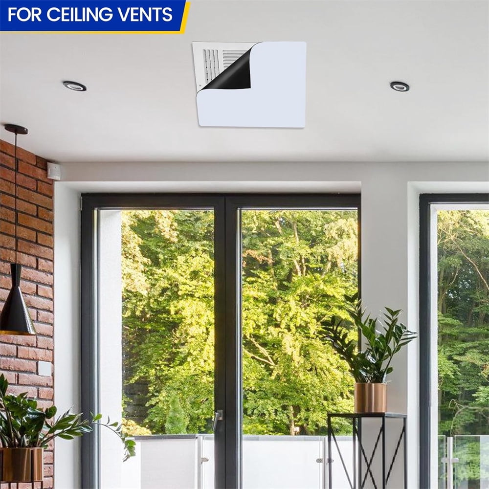 Triani 1Pcs Square Magnetic Vent Covers 12*12 InchAir Floor Covers Strong Magnetic AC Vent Cover for Home Ceiling Wall Heater Vents(White)
