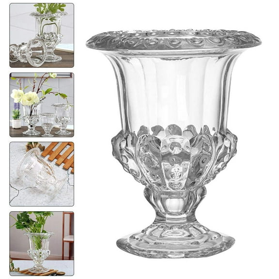 PBPBOX Retro Style Glass Vase for Flower Arrangement and Decoration Transparent 1 Pc