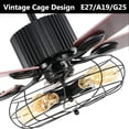 thumbnail image 4 of Ceiling Fan Light 52 Inch - Retro Industrial 5-Lights E27 Fixture for Restaurant/Living Room/Bedroom Create Iron Cage Rustic Style, 4 of 7