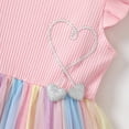 thumbnail image 6 of PatPat Girls Dresses Princess Heart Rainbow Party Dress Round Neck Tulle Dress Size 4-12, 6 of 6