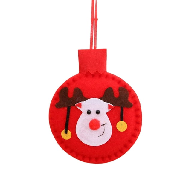Naiovety Colgante de árbol temático de Navidad para Hotel de oficina, sala de estar, dormitorio, puerta, ventana, adorno de tela, decoración Kits de decoración para fiestas Rojo