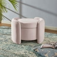 thumbnail image 2 of Ottoman Accent Chair, Pink, Velvet, Living Kitchen Cafe Bistro Hospitality Restaurant, Modern Contemporary Boutique HB34376, 2 of 10