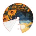 thumbnail image 3 of Salouo Elegant Sunset Sunflower Christmas Tree Skirt 36" Farmhouse Christmas Decorations Snowman Xmas Tree Skirt Tree Mat for Holiday Party Decor, 3 of 8