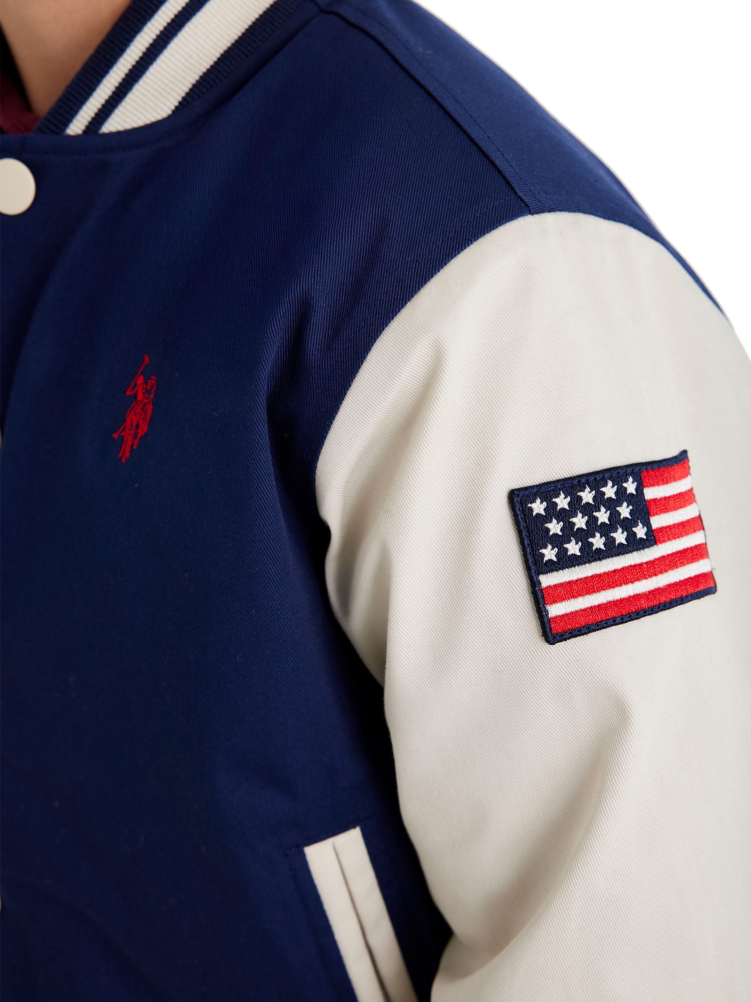 U.S. Polo Assn. Boys Baseball Varsity Jacket, Sizes 4-18