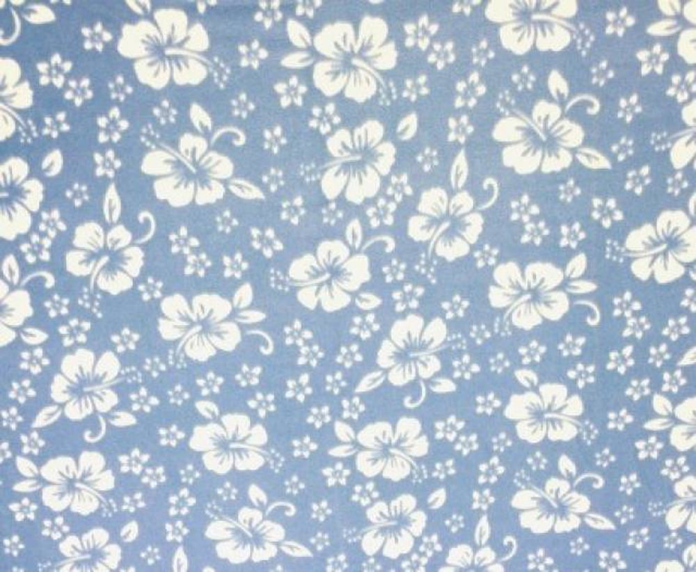 Blue Hawaiian Flower Fleece Fabric Style Pt104 Free Shipping