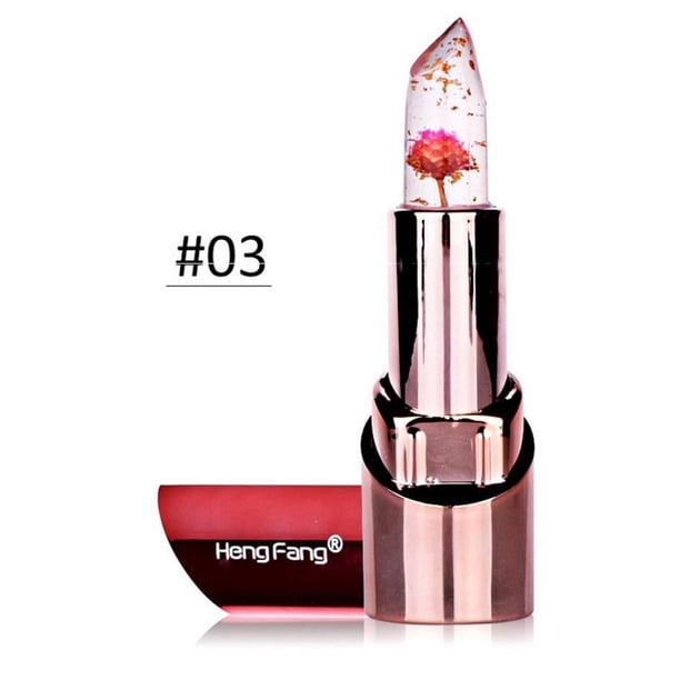 Lápiz labial para mujer, tinte labial, brillo labial, belleza, flor brillante, lápiz labial de gelatina de cristal, color que cambia con la temperatura, maquillaje de labios