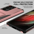 thumbnail image 4 of Dteck Case for Samsung Galaxy S22 Ultra with Stand, Hybrid Dual Layer Heavy Duty Military Grade Armor Defender Sleek Touch Protective Phone Cover Work with Magnetic Car Holder,Rosegold, 4 of 7