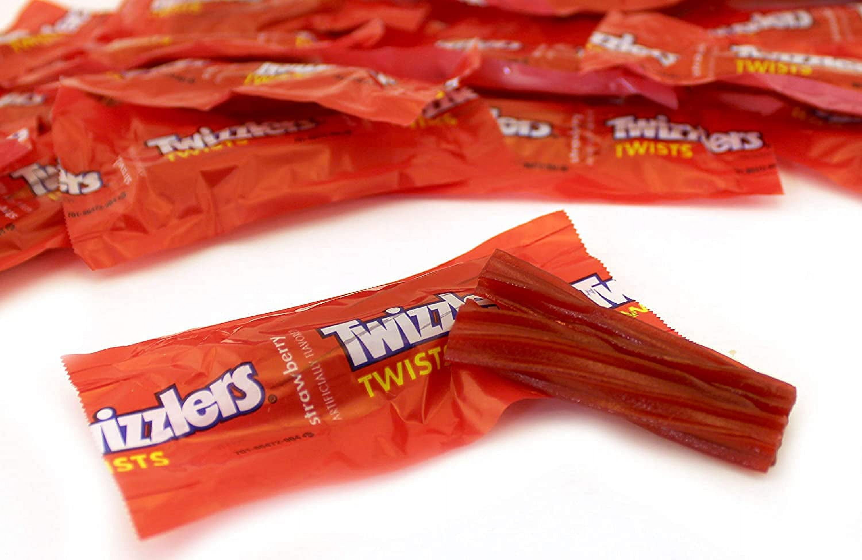 LaetaFood TWIZZLERS Twists Strawberry Flavored Candy Snack Size, Individually Wrapped (3 Pound Bag)