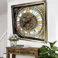 thumbnail image 4 of THE GEARS CLOCK Wall Clock with Real Moving Gears LU-LI_ 32 in Square SILVER-ANTIQUE, 4 of 12