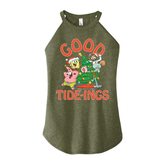 SpongeBob SquarePants - Good Tide - Juniors High Neck Tank Top