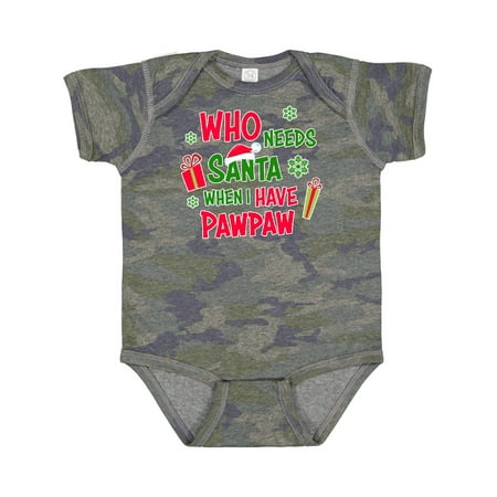 

Inktastic Who Needs Santa when I Have Pawpaw Gift Baby Boy or Baby Girl Bodysuit