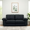 thumbnail image 3 of LiviNest 79 Inch Sofa with Hidden Storage: Premium Black Faux Leather Compact Loveseat - Space Saving 2 Seater Couch for Small Apartments & Home Office, 3 of 6