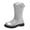 Silver, variant on Mid-Calf Boots for Girls Kids Sequin Faux Leather Combat Boots Chunky Sole Non-Slip Winter Boots for Toddler Girls