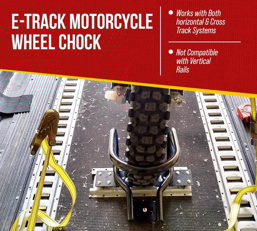 thumbnail image 4 of (4 Pack) 7" Motorcycle Wheel Chock Steel for E-Track/X-Track System - Black, 4 of 25