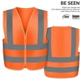 thumbnail image 2 of Neiko 53945A High-Visibility Safety Vest with Reflective Strips for Emergency, Construction, and Safety Use, Neon Orange, Large, 2 of 5