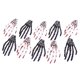 thumbnail image 3 of 10 Uds uñas rojas blanco y negro esqueleto forma de mano hueso pinzas para el cabello accesorios de fiesta, 3 of 5
