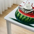 thumbnail image 4 of BANET  Modern Tablecloth, Summer Fruit Ripe Watermelon Cuts with Splashes of Juice Drops Print, Rectangular Table Cover for Dining Room Kitchen Decor White, 4 of 7