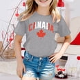 thumbnail image 2 of T-shirt à Manches Courtes pour Filles Fête du Canada Été Col Rond Coupe Décontractée Basique, 2 of 4
