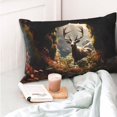 thumbnail image 4 of Goofa Enchanted Deer In Cave Print Plush Throw Pillow Case, Soft Velvet with Hidden Zipper, Decorative Cushion Cover for Sofa, Bed, Car, and Home Décor-20"x30", 4 of 6