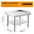 thumbnail image 4 of Table de Barbecue en Acier Inoxydable, 24x28x24 Pouces, Argent, 4 of 9