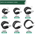 thumbnail image 2 of Kit de abrazaderas para cables OURU de 46 piezas, acero inoxidable con recubrimiento de goma, 2 of 6
